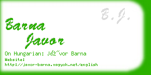 barna javor business card